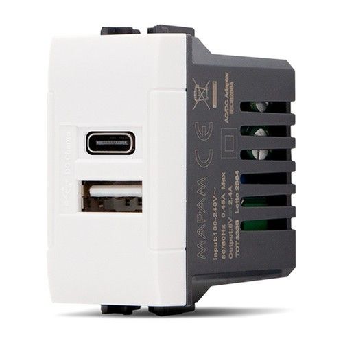 MT DISTRIBUZIONE ART-F833BI 2.4A USB SOCKET A+C ART WHITE