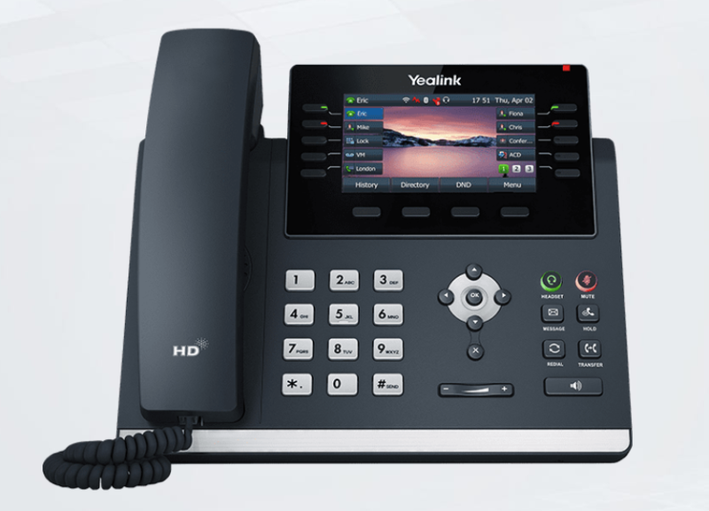 YLK-TI-SIP-T46U Yealink SIP-T46U: 16 account SIP, Bluetooth via dongle, Wifi via dongle, fino a 27 tasti BLF