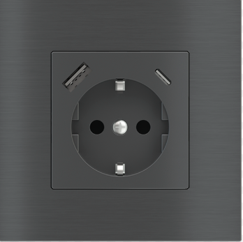 EKINEX EK-PSC-DE-USB-CRO Cover for Socket Schuko Version (German standard) 55x55mm USB A-C