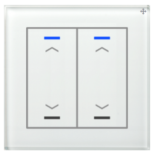MDT BE-GTL20W.A1 Glass Push Button II Lite, 2 times, white, version with UP/DOWN symbol
