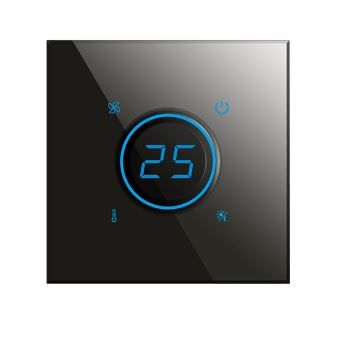 BLUMOTIX BX-Q07B KRISTAL Glass thermostat 80X80mm Black