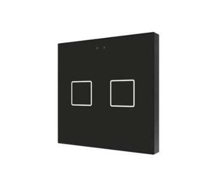 ZENNIO ZVI-F2-A ZVI-F2-A Flat 2 Backlit capacitive touch switch, 2 buttons, black