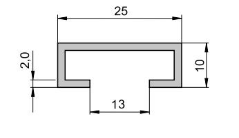 SOMMER 50650 Aluminum C-section guide