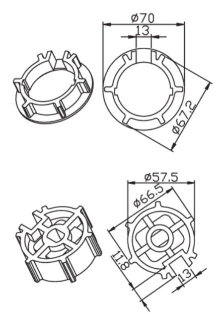 CAME 001YK5129 ROUND 71X1.5 ECCENTRIC 2mm