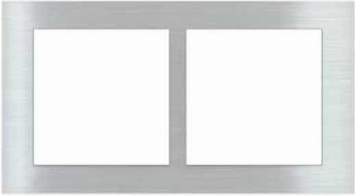 EKINEX EK-D2H-GBR Placca Deep (FF e 71 e 20Venti ) int 68mm rettangolare-METALLO (ALLUMINIO) - nichel
