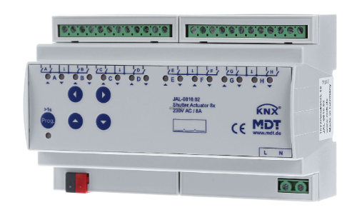 MDT JAL-0810.02 KNX 8-fold shutter actuator - 8-fold shutter actuator for home automation 