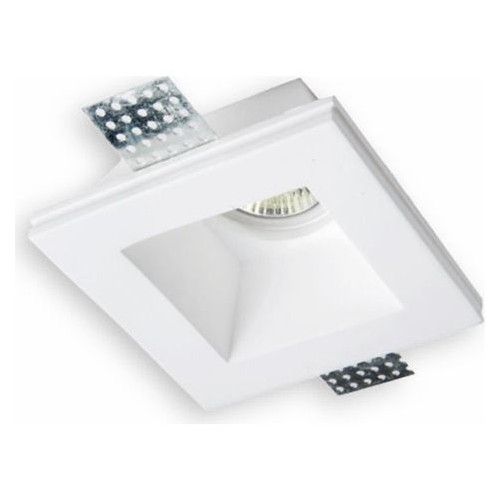 LEDCO GE1020/G FARETTO GESSO QUADRATO ALTO C/VETRO GU10