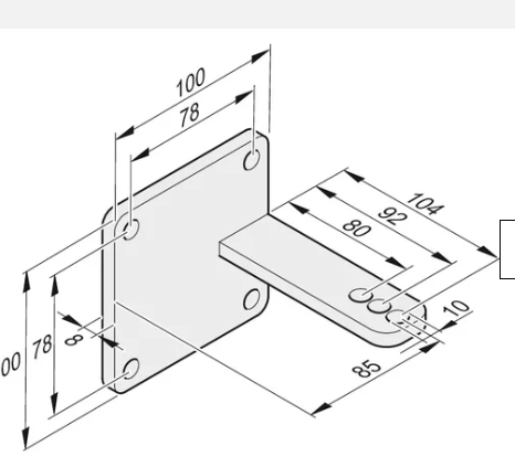 SOMMER 32063V001 Galvanised bracket for mast 85-104 S+D-