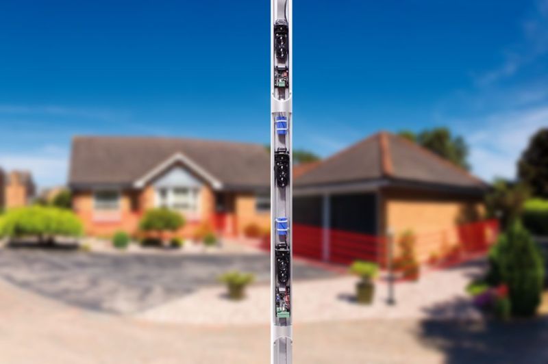 POLITEC PARVIS SMA HY 216 T TERMINAL column 2 rays double optics TX H 160 cm. 230V+ battery power supply Rich. incl.