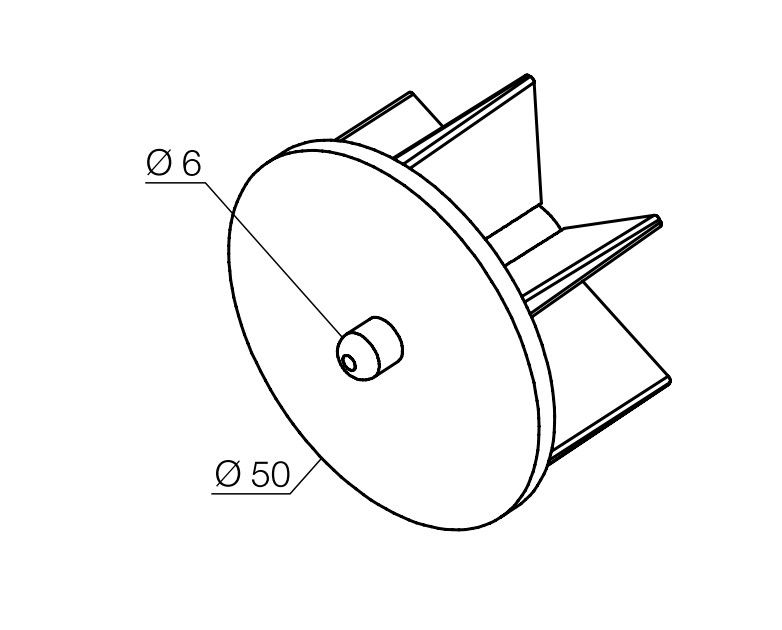 NICE 775.50.00 Cap with pin for roller diameter 50 mm