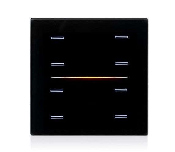 EELECTRON 9025GL08L03 9025 KNX CAPACITIVE BUTTON, BLACK 8-CHANNEL GLASS