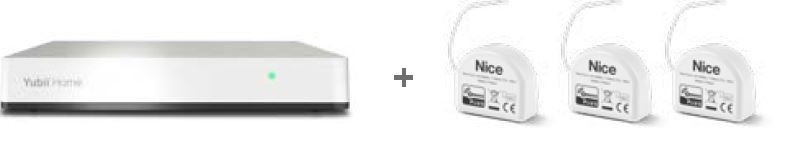 1 Yubii Home Gateway + 3 On-Off Controls