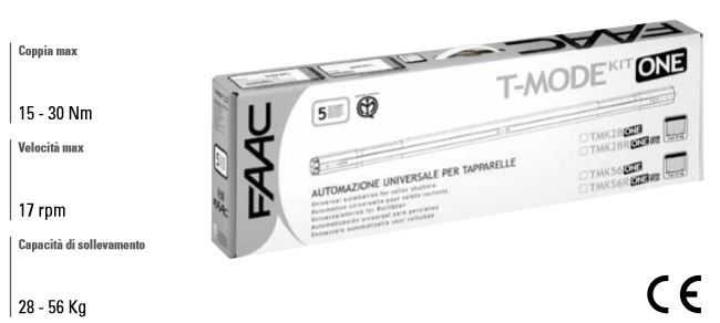 FAAC 132016 TMK56 ONE-KIT UNIVERSAL SHUTTERS