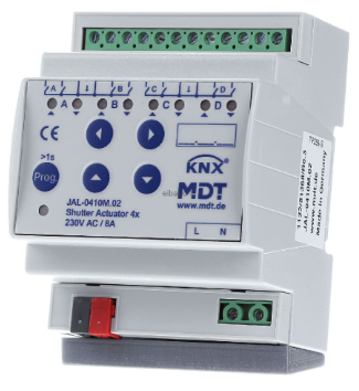 MDT JAL-0410M.02 KNX 4-fold blind actuator with travel time measurement