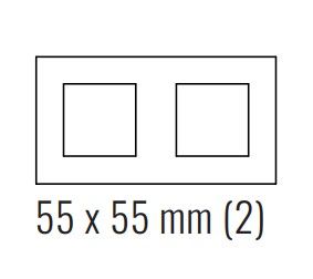 EKINEX EK-P2P-GA Placca 2 posti plastica, finestra 55x55mm