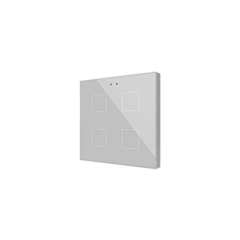 ZENNIO ZVIF4V2S ZVIF4V2S Flat 4 v2 Backlit Capacitive Touch Keyboard, 4 Keys. silver