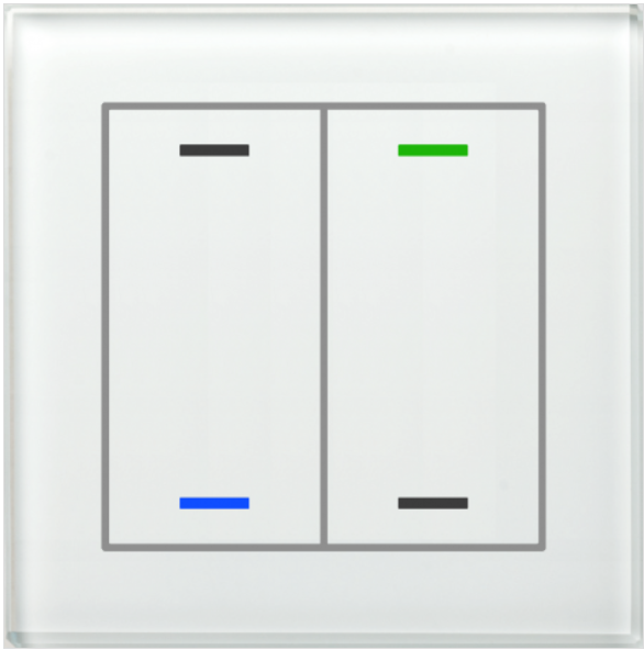 MDT BE-GTL2TW.01 BE-GTL2TW.01: pulsante in vetro II Lite 2 volte, RGBW, bianco