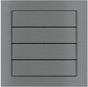 EKINEX EK-T4R-GBS Kit of 4 Linea 71 horizontal rectangular buttons (60x15) Titanium colour