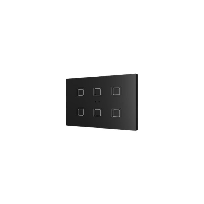 ZENNIO ZVITXLX6A TECLA XL 6-key backlit capacitive touch switch, black