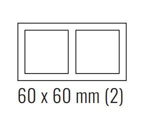 EKINEX EK-P2S-GA 2-gang plastic cover plate, 60x60mm window
