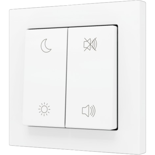 ZENNIO ZS552PB4MWC ZS55. Double Soft push button for 4 binary inputs