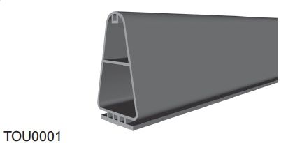 RIB TOU0001 RUBBER PROFILE X COAST - L=1880