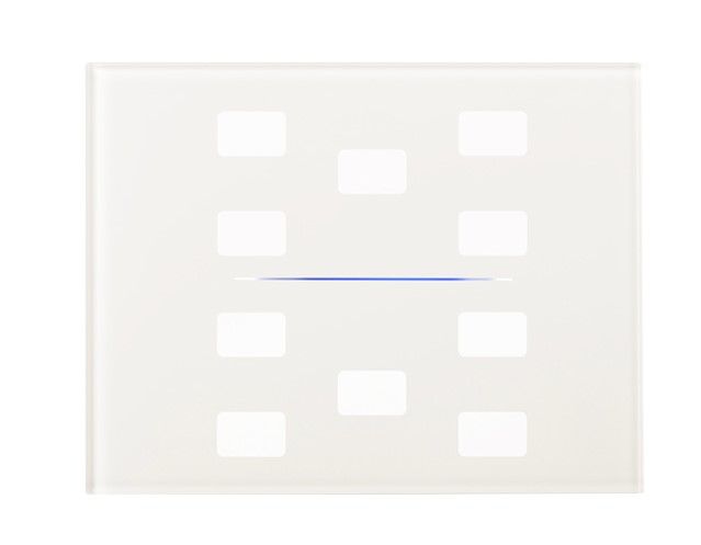 EELECTRON 9025GL310W01 KNX CAPACITIVE GLASS BUTTON, WHITE, 3 CUSTOM GLASS MODULES, 10 CHANNELS