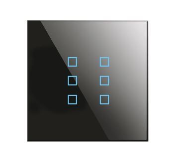 BLUMOTIX BX-Q06B KRISTAL Multifunction KNX keyboard in square glass