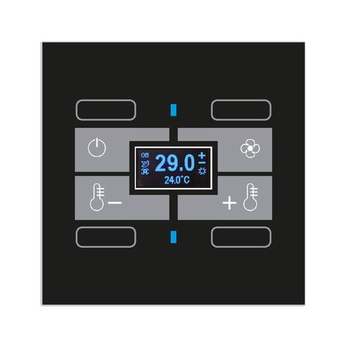 BLUMOTIX BX-E-QT4 QUBIK Elettronica termostato 4 Pulsanti 80X80 Tras