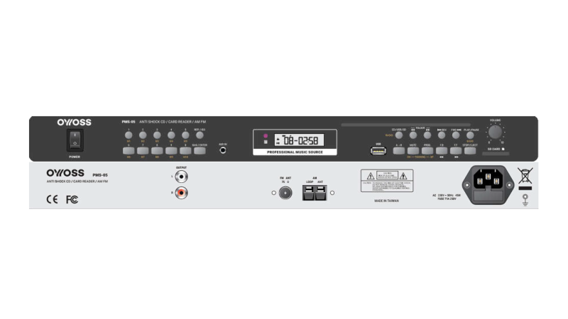 ARITECH FIRE OYYOSS-PMS-05 CD/USB /SD Card Reader/AM FM radio readings for sound distribution systems