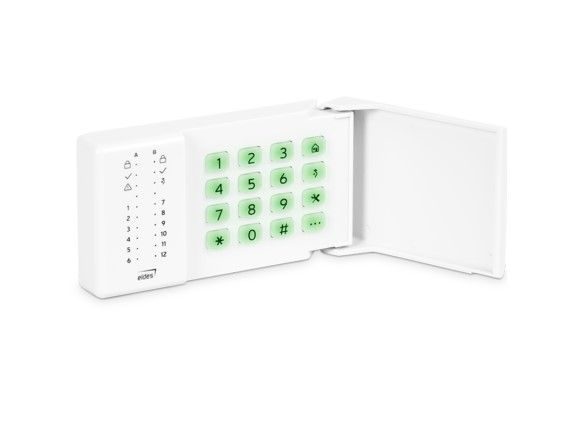 ELDES EWKB4 Two-way wireless keyboard with 12-zone LED indicators with horizontal key protection door, separate LED indicators for displaying the input status