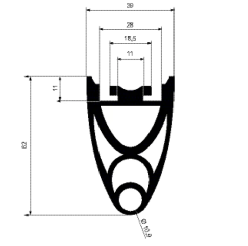 SOMMER Y3677V000 Passive rubber profile