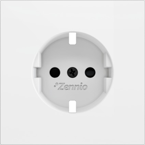 ZENNIO ZS55CSCSMW ZS55. Schuko screwless socket cover 55x55 mm - Mat