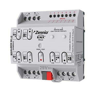 ZENNIO ZIOMB66V3 MaxInBox 66 v3 KNX 6OUT, 16A/6IN