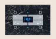 BLUMOTIX BX-F-RBMT4 QUBIK MARBLE Glass thermostat cover 4 Buttons 120x80mm Black