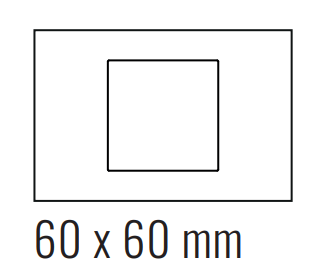 EKINEX EK-DRS-MAL DEEP rectangular plate in plastic, 60x60 window