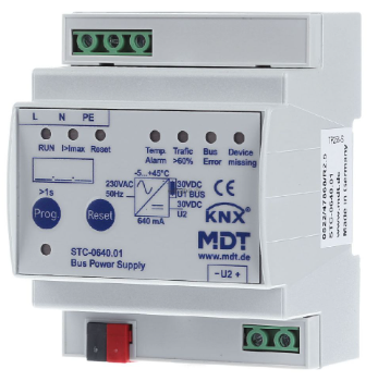 MDT STC-0640.01 Alimentazione bus con funzione di diagnosi, 640mA per automazione domestica KNX STC-0640.01