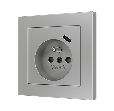 ZENNIO ZS55CF1USS ZS55. French socket cover with USB C 55x55 mm - Yes