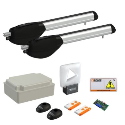 ROGER KIT R20/310 Kit motoriduttore per cancelli a battente fino a 2,5m - 230V - Corto - Veloce