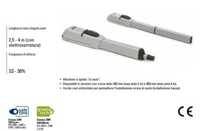 FAAC 104417 Attuatore Motore 230V Corsa 400MM Per Cancello Anta Battente 415 L