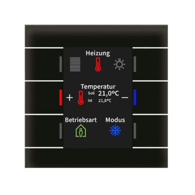 MDT BE-GT2TS.02S Glass button 6funz.display+T degrees, black