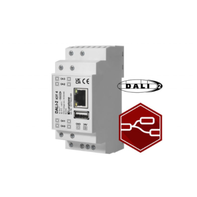 LUNATONE 22176625-NR DALI Ethernet Gateway, 4 DALI lines, Node-RED host