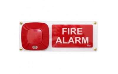 INIM INCENDIO PLEXI_ES2000-3SX Pannello in plexiglas di segnalazione "EVACUARE IL LOCALE" con sbandieramento a SINISTRA