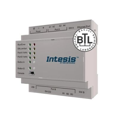 INTESIS INBACMBM1000100 Modbus TCP &amp; RTU Master to BACnet IP Server Gateway