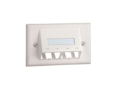 PANDUIT CFPHSL4IW Faceplate- 4 Port- Classic- Sloped Horizontal- Off