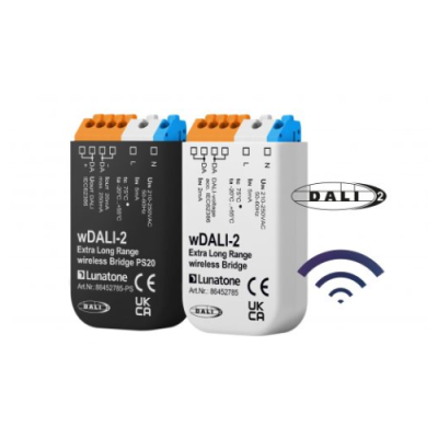 LUNATONE 86452785 wDALI-2 bridge to wirelessly connect spatially sep