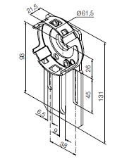 NICE 535.10037/A Compact, adjustable support (rotated 90 degrees) Era M series supports diameter 45 mm