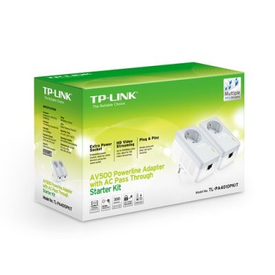 TP LINK TL-PA4010P KIT STARTER KIT NANO POWERLINE AV500 Adapters With In