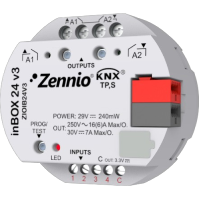 ZENNIO ZIOIB24V3 Inbox 24-2out, 16A/4in, inc.