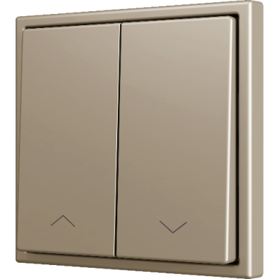 ZENNIO ZS702PB2SHC ZS70. Double Soft push button for 2 binary inputs - Shutter icon - Champagne